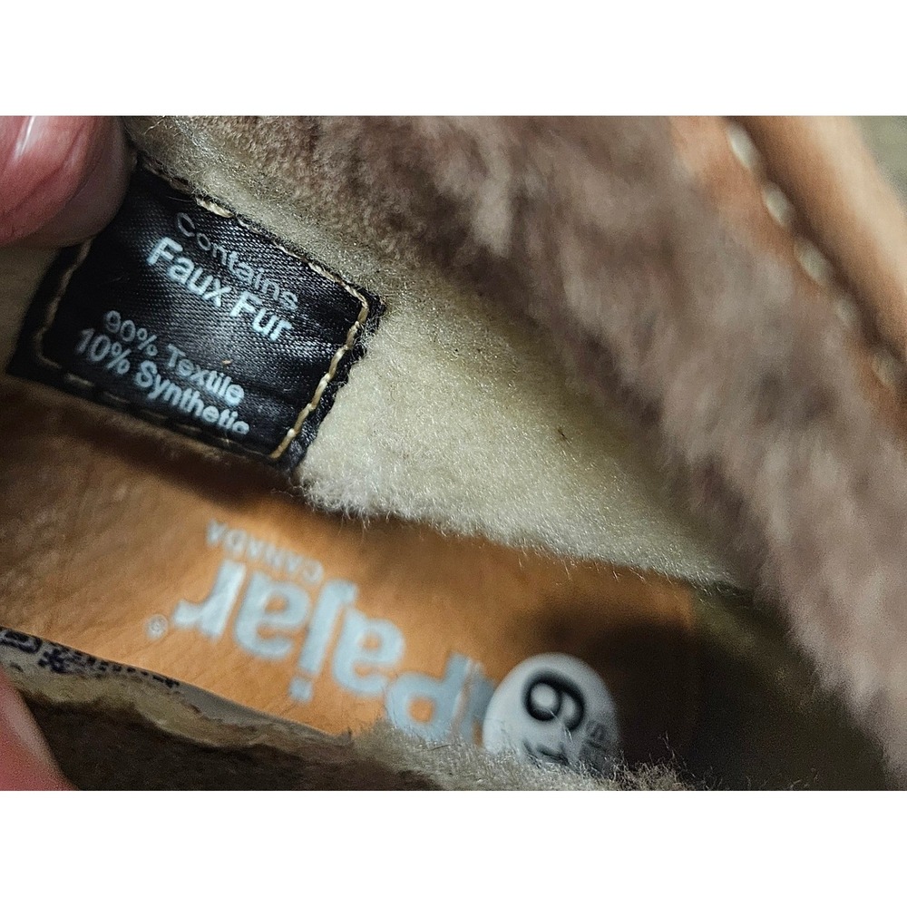 Pajar Women's Brown Faux Fur Leather Waterproof Lug Sole Canada Combat 6.5 - Picture 9 of 12